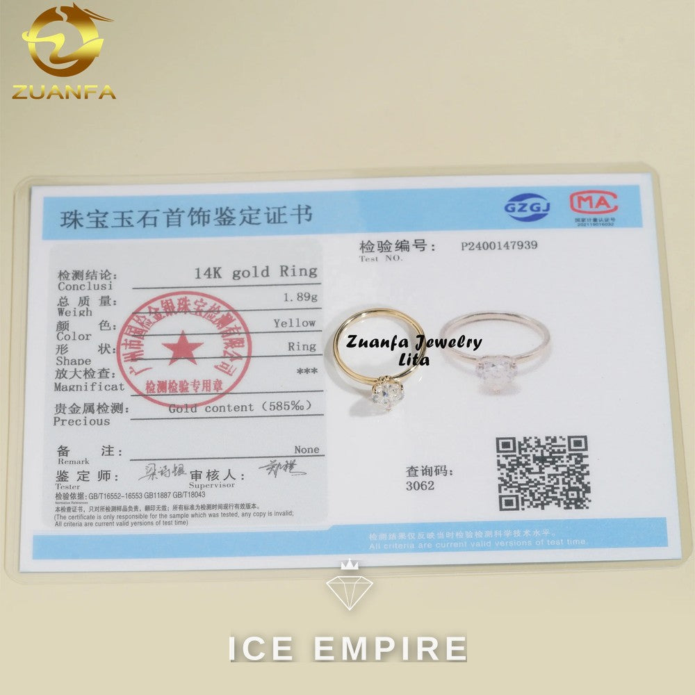 Iced Out Heart 14K Gold Moissanite Engagement Ring