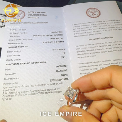 Iced Out Cluster 18K Gold Lab Grown Diamond Engagement Ring