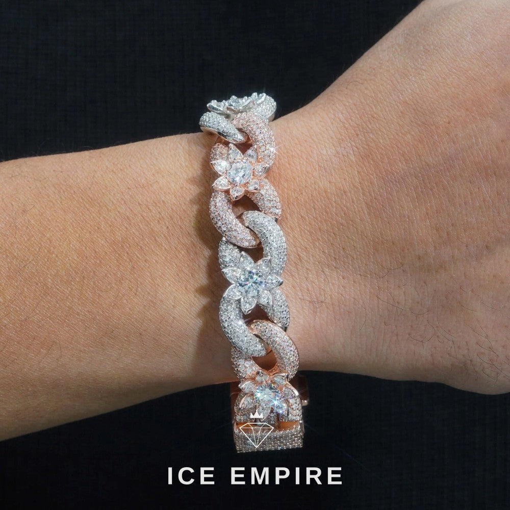 Iced Out Rose Gold Plated Moissanite Cuban Chain