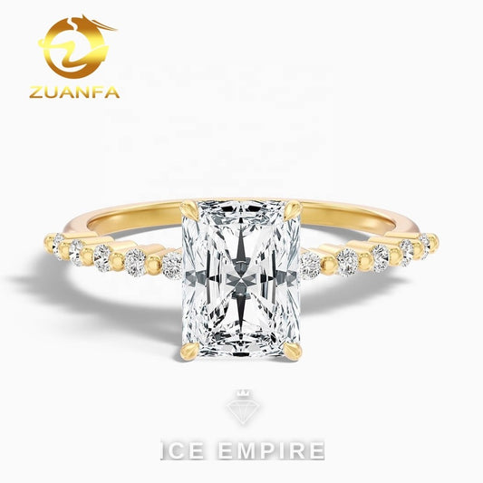 Iced Out 14K Gold Lab Grown Diamond Engagement Ring