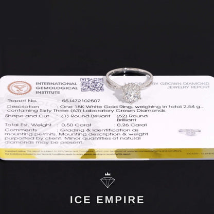 Iced Out 18K Gold Lab Grown Diamond Engagement Ring