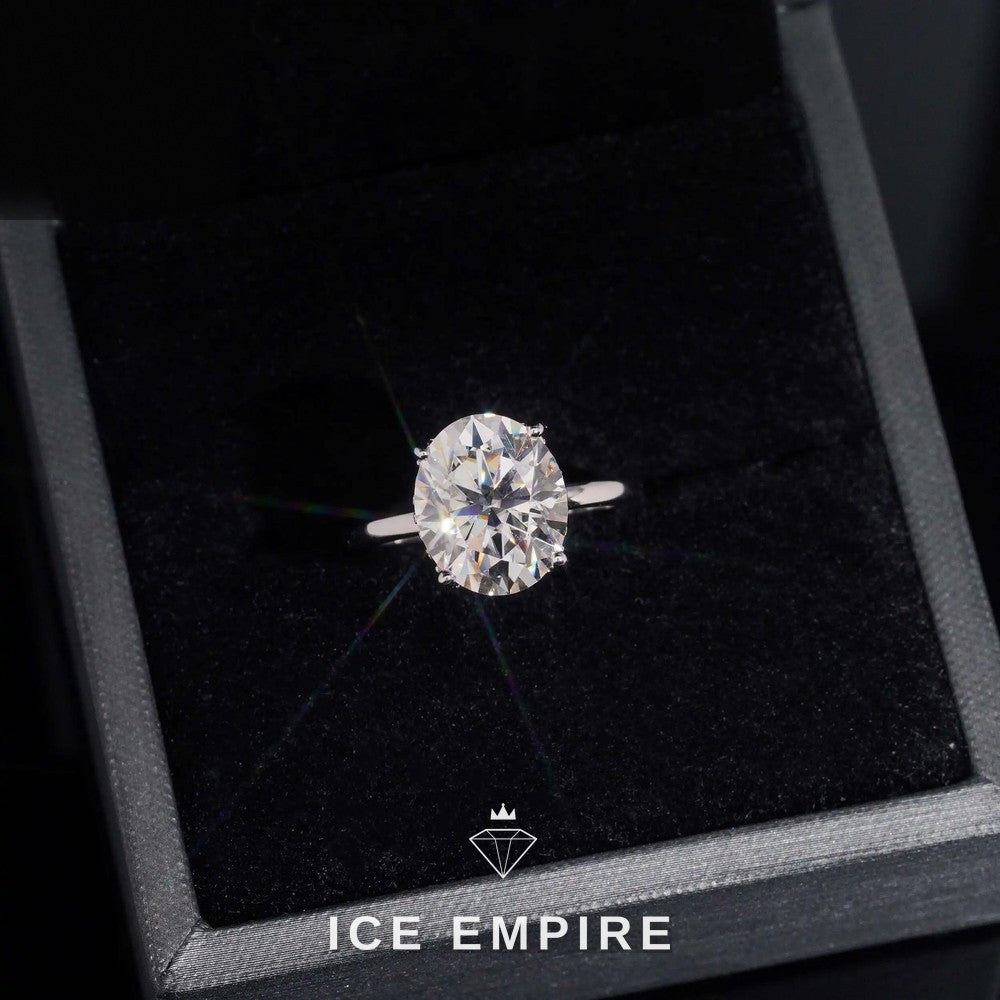 Iced Out 18K Gold Moissanite Wedding Band