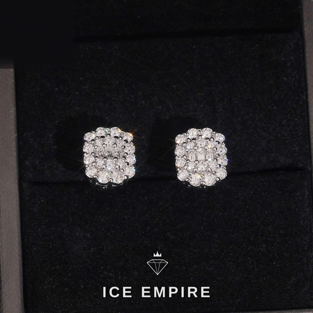 Iced Out 925 Silver Moissanite Earrings