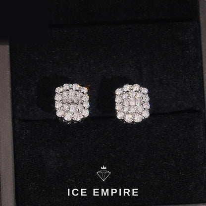 Iced Out 925 Silver Moissanite Earrings