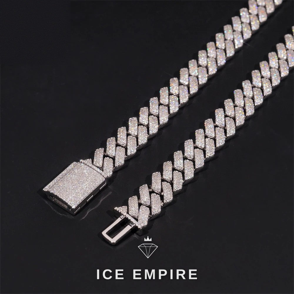 Iced Out Rose Gold Plated Moissanite Cuban Chain