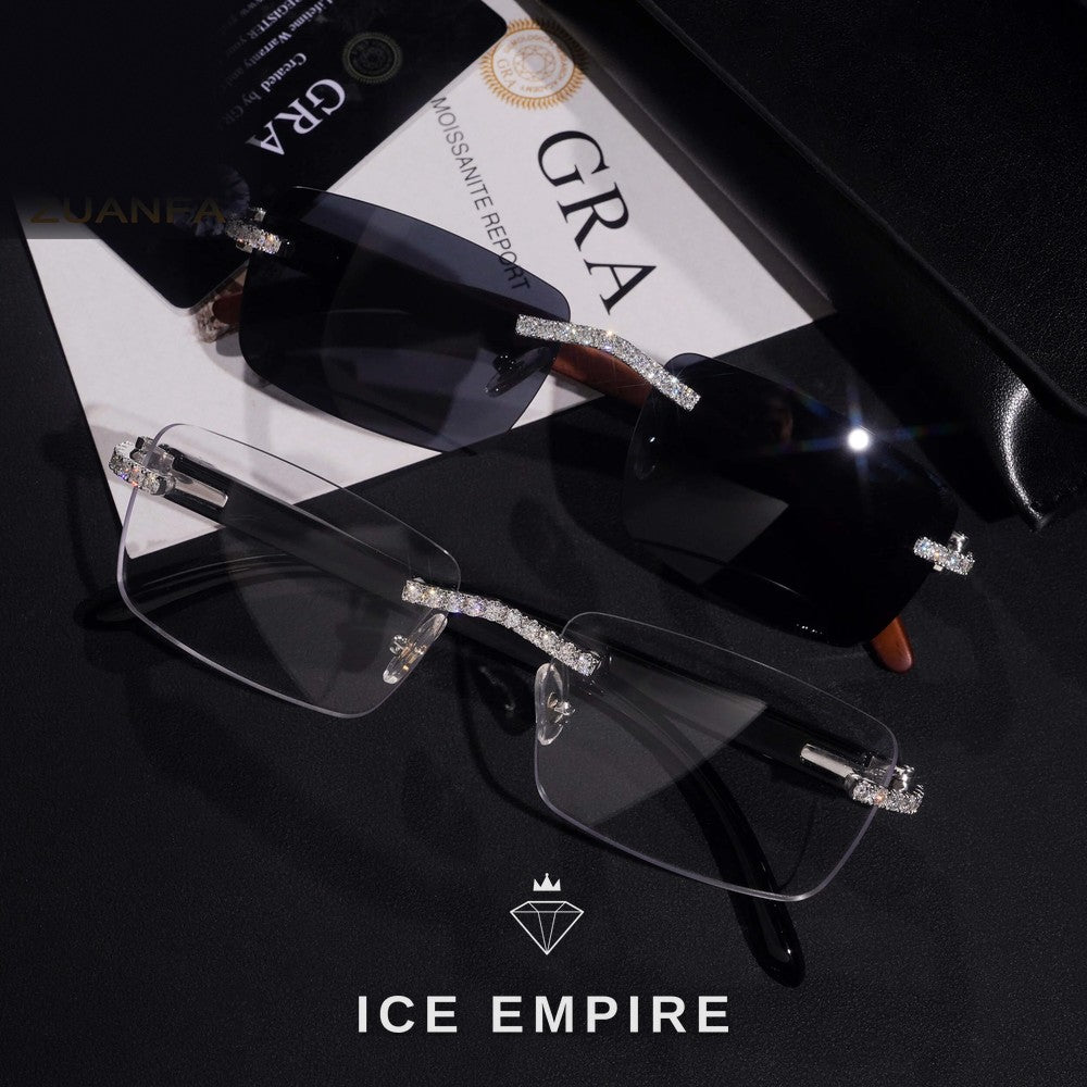 Iced Out 925 Silver Moissanite Glasses