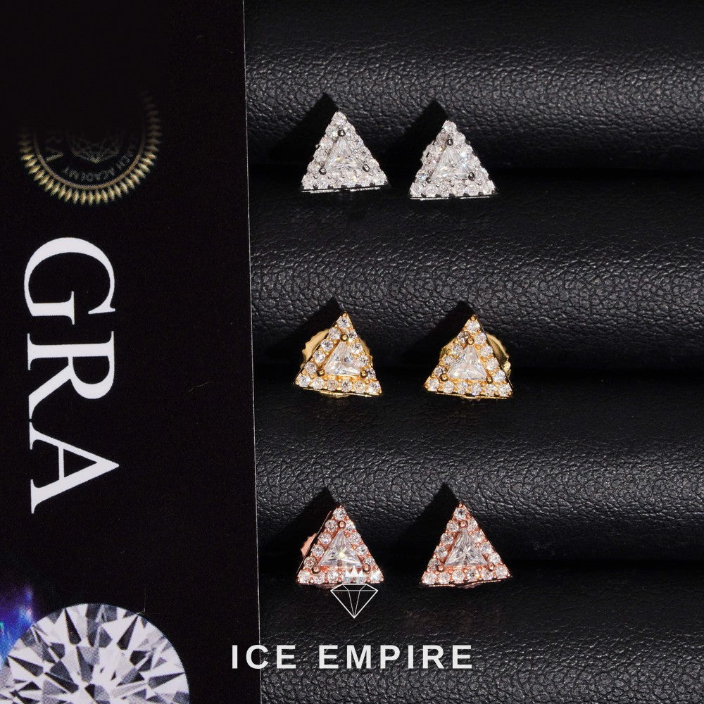 Iced Out 925 Silver Moissanite Stud Earrings