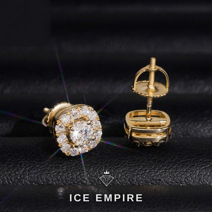 Iced Out Cluster Rose Gold Plated Lab Grown Diamond Earrings
