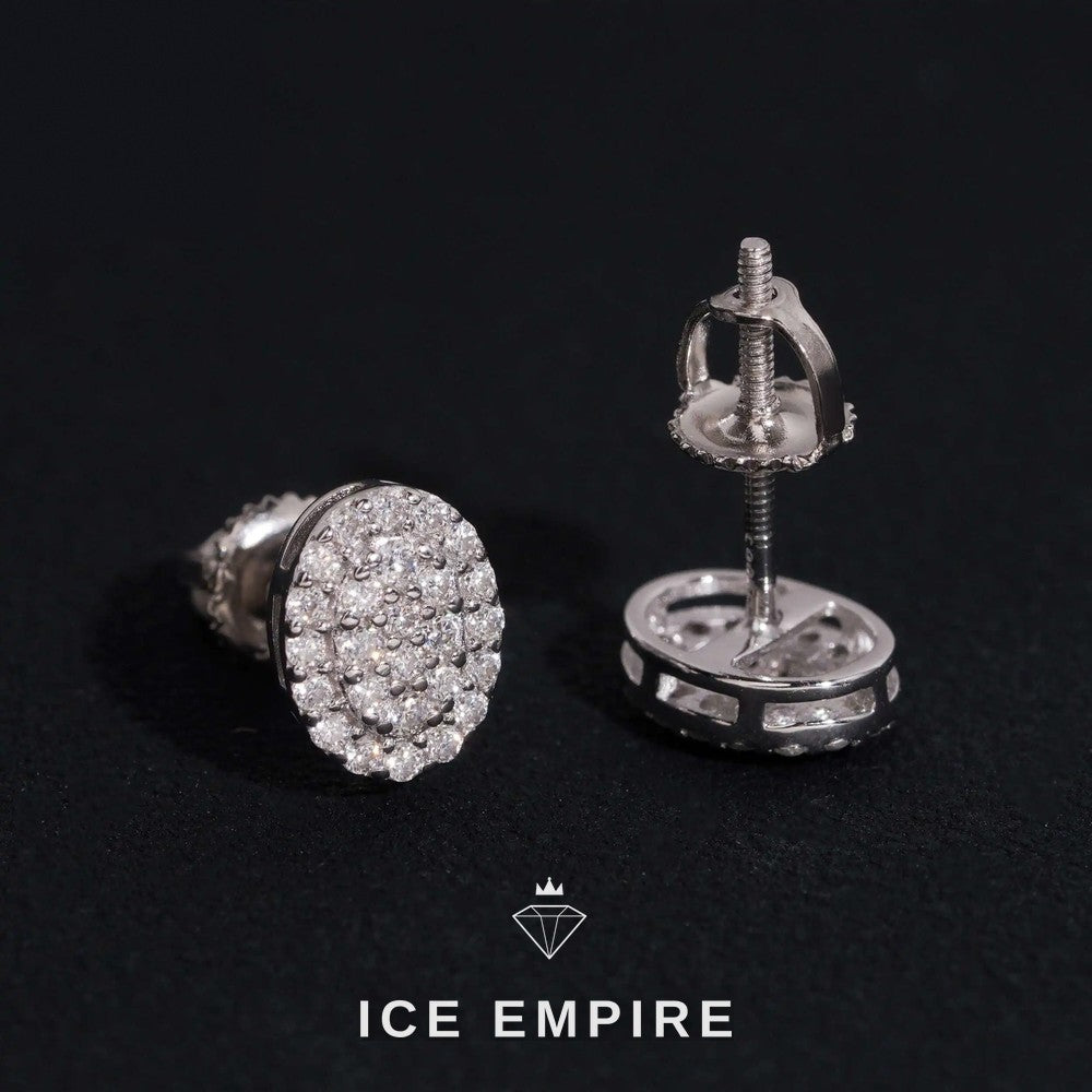 Iced Out Gold Plated Moissanite Stud Earrings