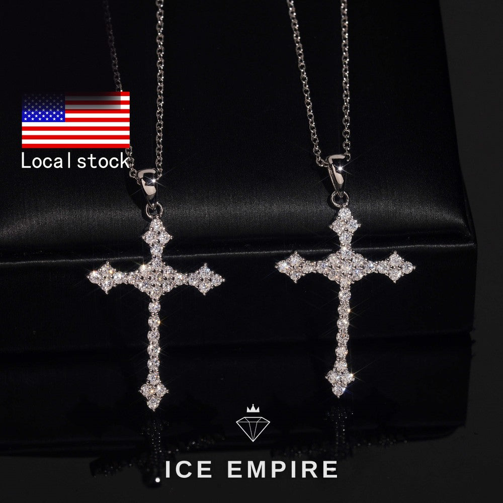 Iced Out Cross Gold Plated Pendant
