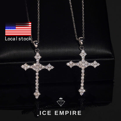Iced Out Cross Gold Plated Pendant