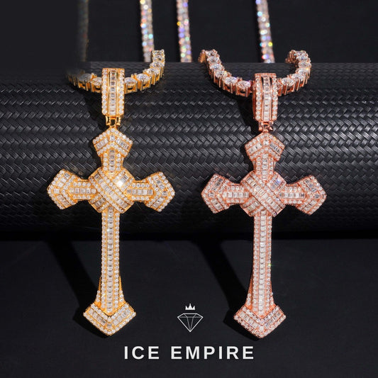 Iced Out Cross Gold Plated Pendant