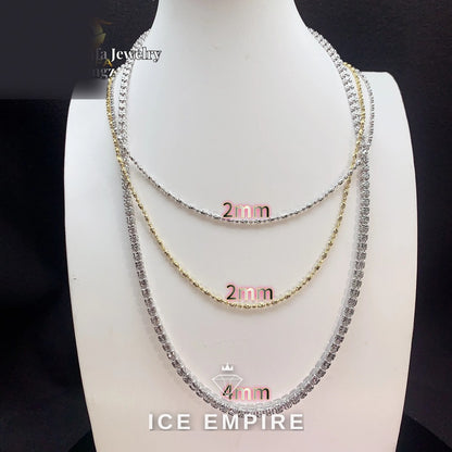 Iced Out Rose Gold Plated Moissanite Rope Chain