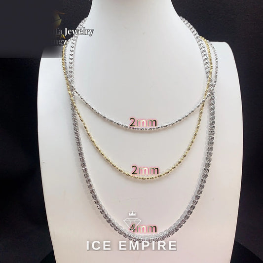 Iced Out Rose Gold Plated Moissanite Rope Chain