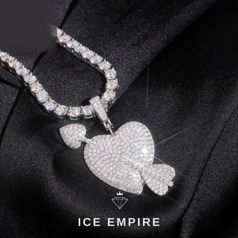 Iced Out Heart Rose Gold Plated Moissanite Pendant