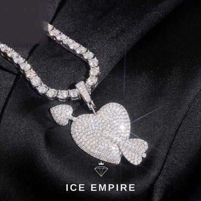 Iced Out Heart Rose Gold Plated Moissanite Pendant