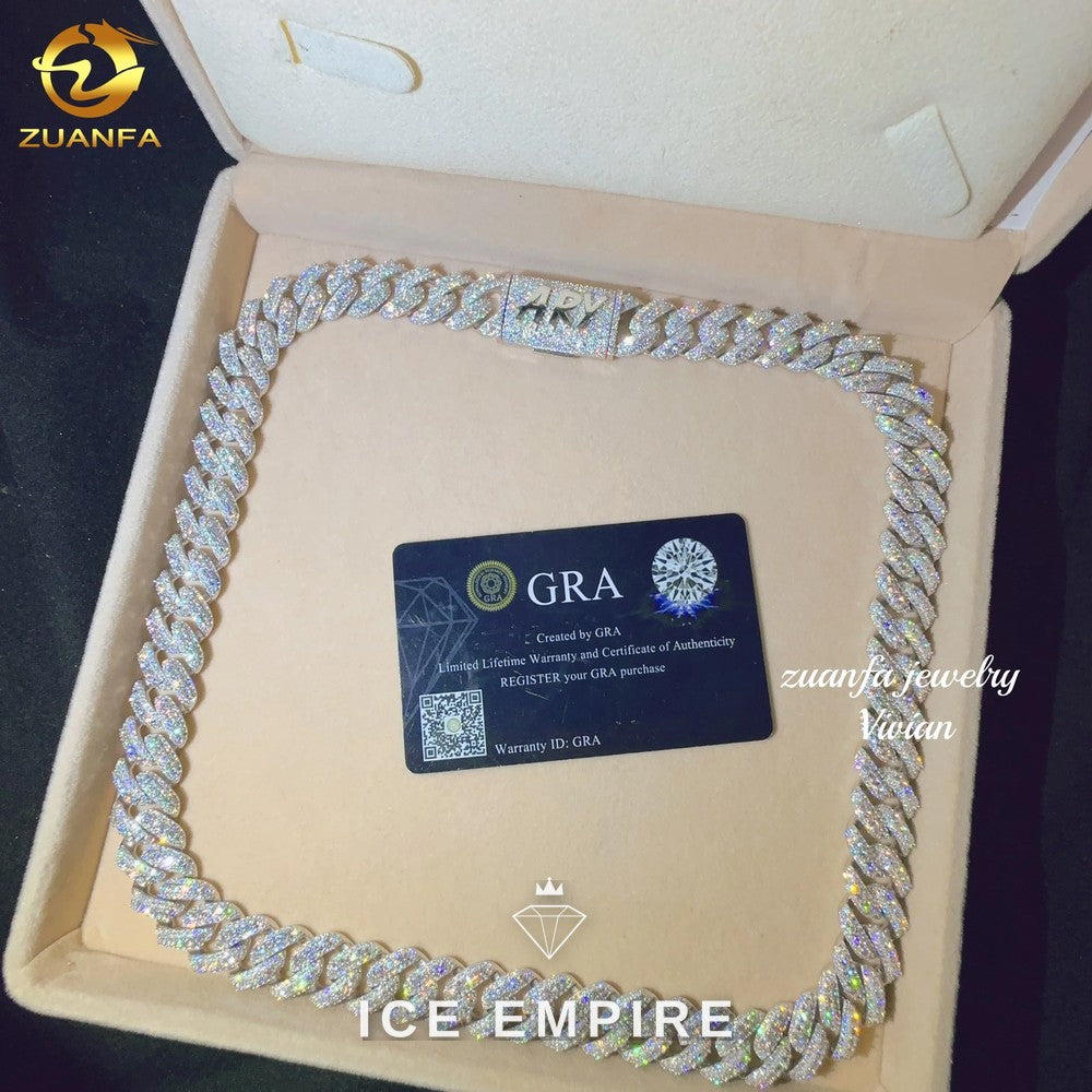 Iced Out Rose Gold Plated Moissanite Cuban Chain