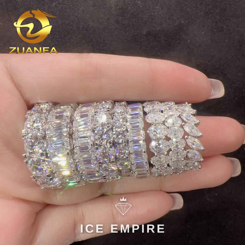 Iced Out 925 Silver Moissanite Ring