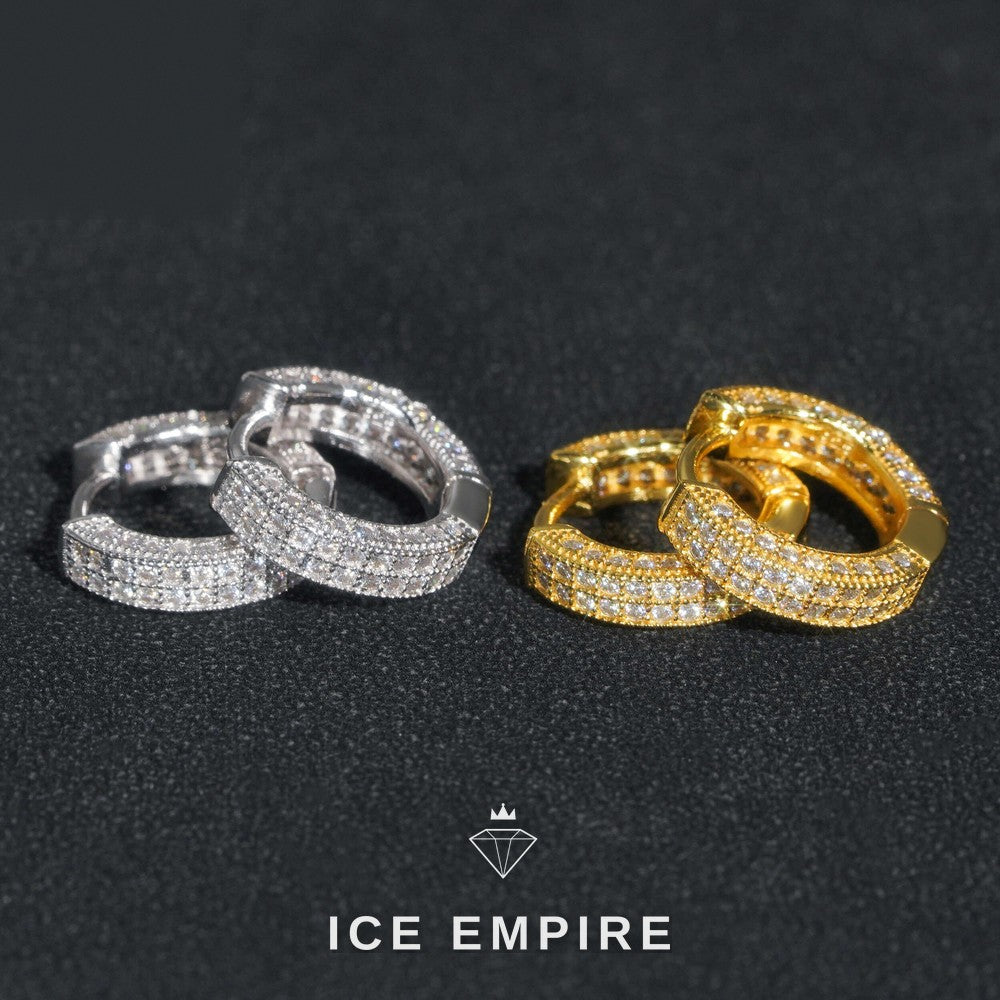 Iced Out Gold Plated Lab Grown Diamond Earrings