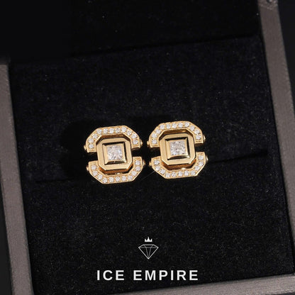 Iced Out Rose Gold Plated Moissanite Earrings