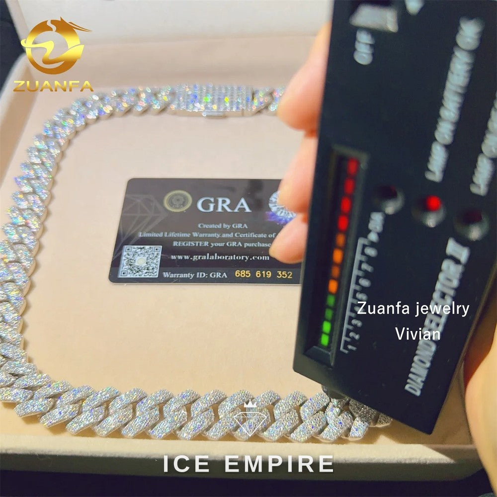 Iced Out Rose Gold Plated Moissanite Cuban Chain