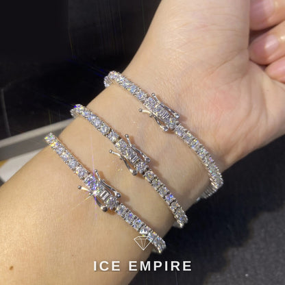 Iced Out Rose Gold Moissanite Tennis Chain