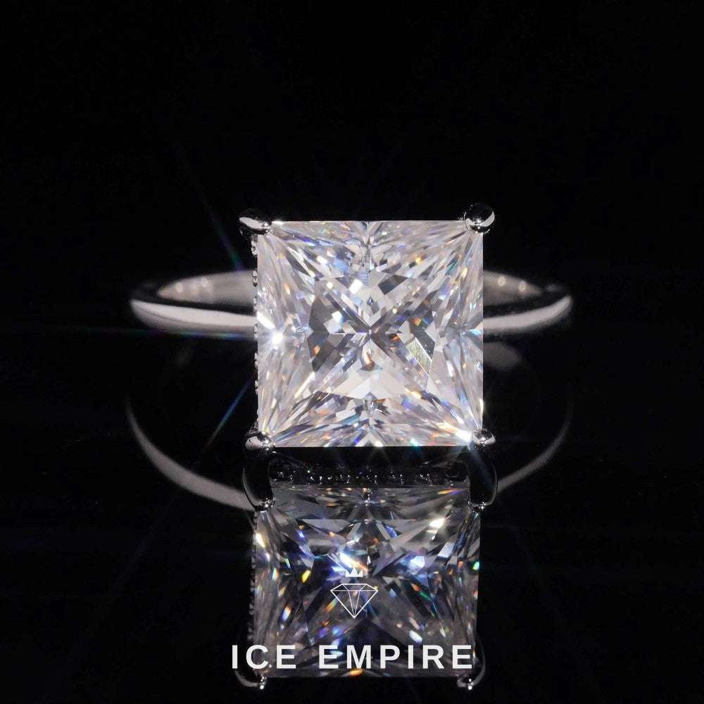Iced Out Rose Gold Plated Moissanite Wedding Band