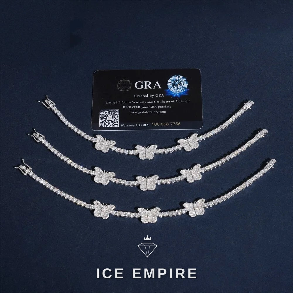 Iced Out 925 Silver Moissanite Tennis Chain