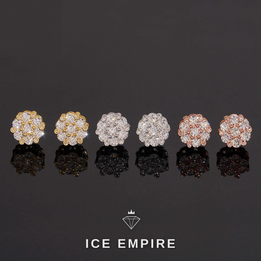 Iced Out 925 Silver Moissanite Earrings