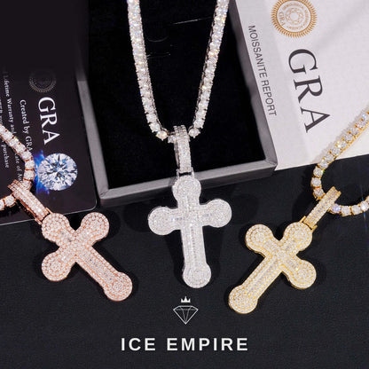 Iced Out Baguette 925 Silver Pendant