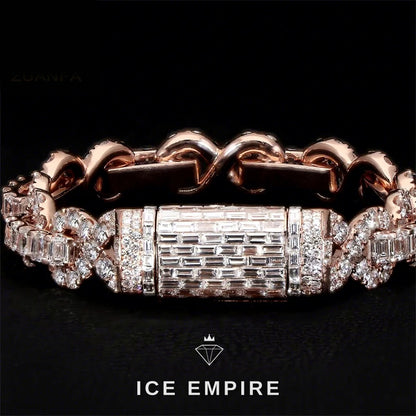 Iced Out 925 Silver Moissanite Cuban Chain