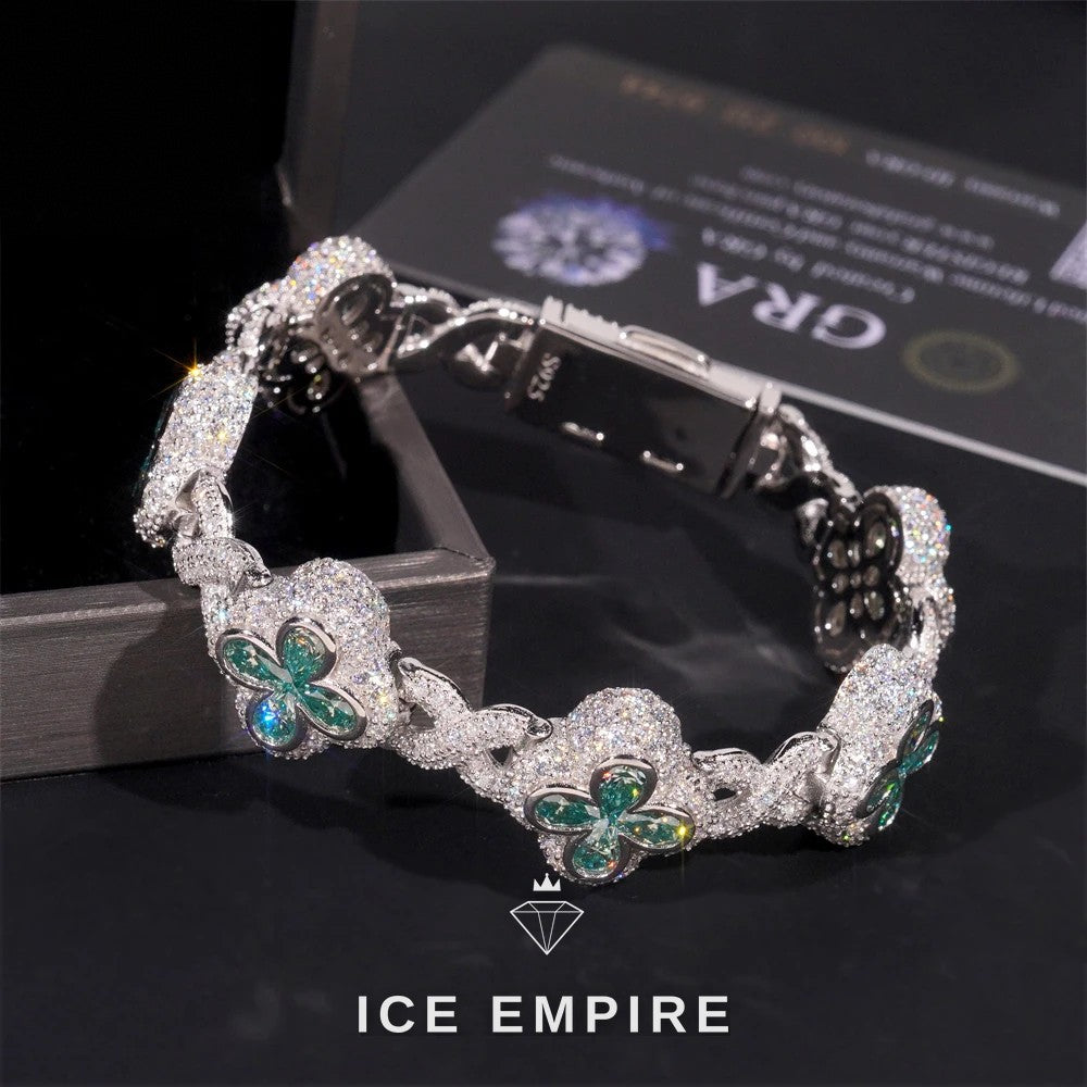 Iced Out Rose Gold Plated Moissanite Bracelet