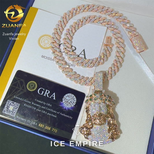 Iced Out Cross Gold Plated Moissanite Pendant
