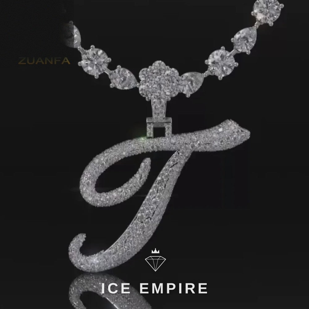 Iced Out Baguette 925 Silver Moissanite Pendant