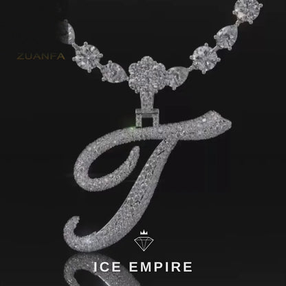 Iced Out Baguette 925 Silver Moissanite Pendant