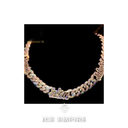 Iced Out Rose Gold Plated Moissanite Cuban Chain