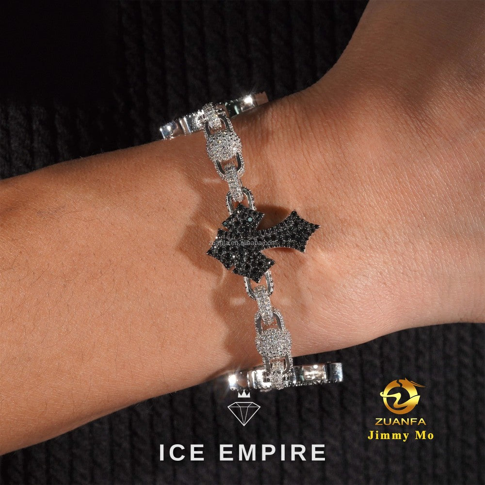 Iced Out Cross 925 Silver Moissanite Cuban Chain