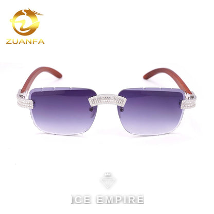 Iced Out Baguette 925 Silver Glasses