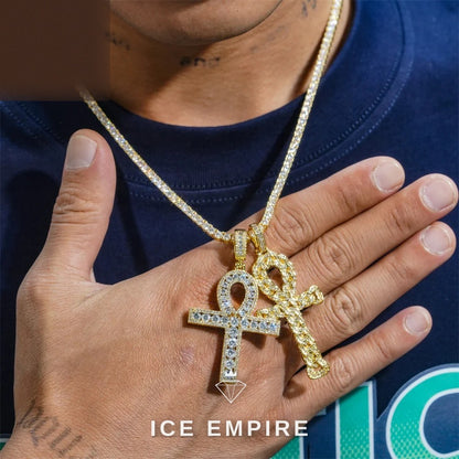 Iced Out Cross Gold Plated Pendant