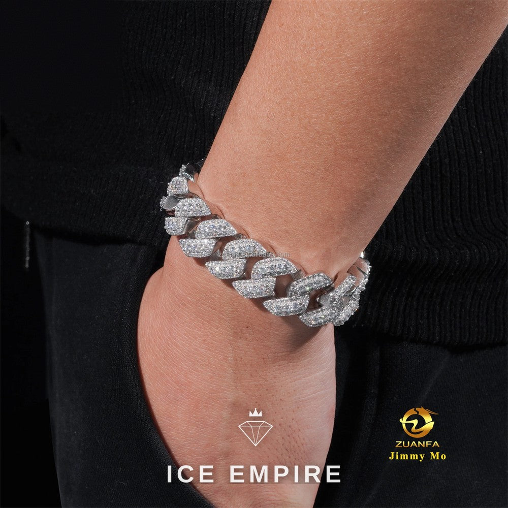 Iced Out Gold Plated Moissanite Cuban Chain