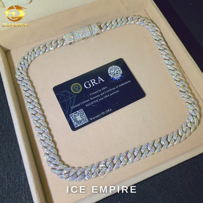Iced Out Rose Gold Plated Moissanite Cuban Chain