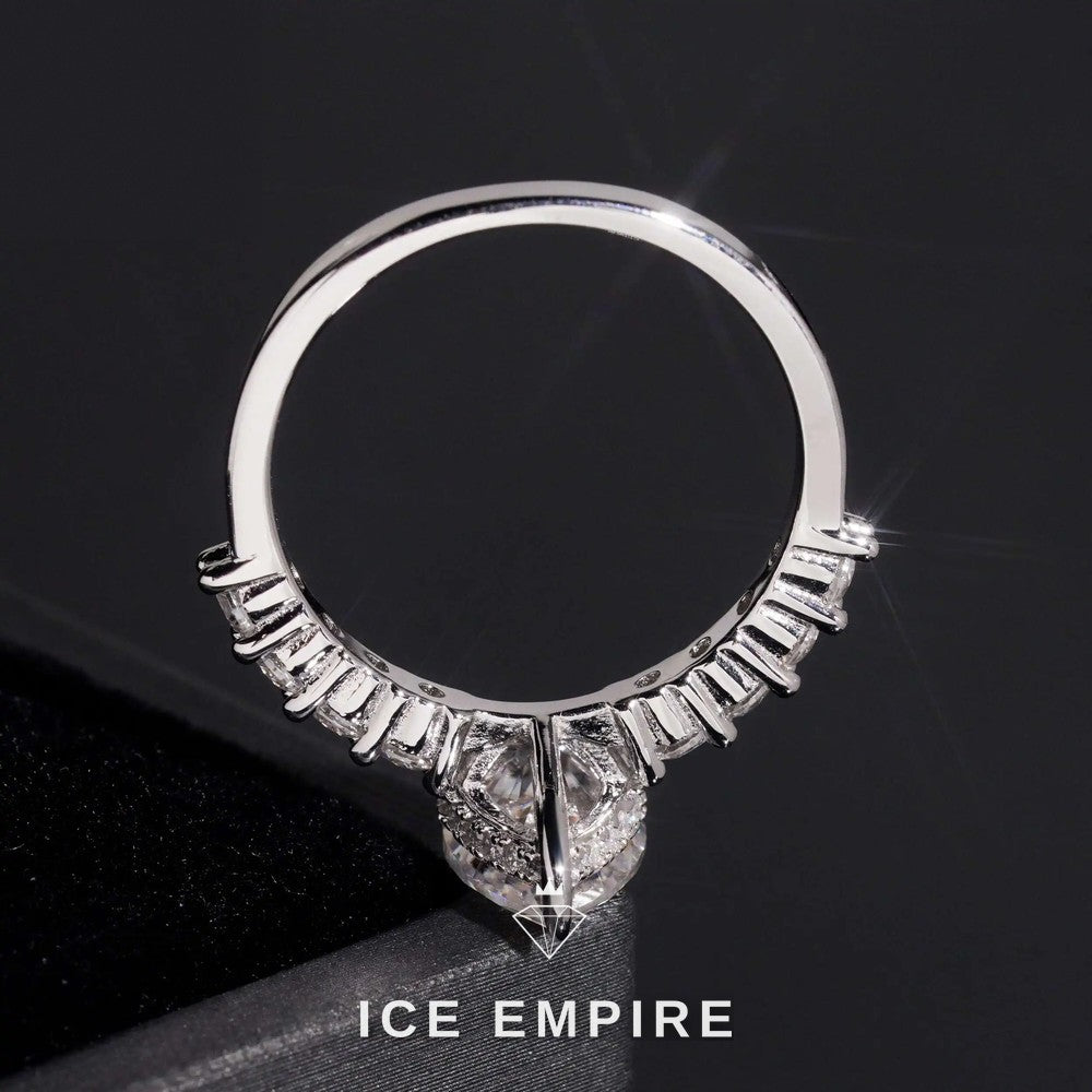 Iced Out 18K Gold Moissanite Wedding Band