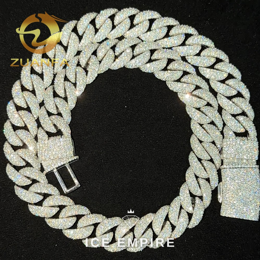 Iced Out Rose Gold Plated Moissanite Cuban Chain