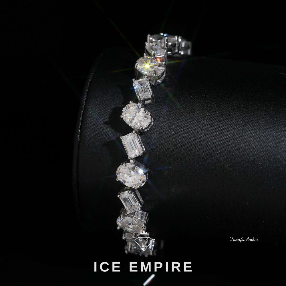 Iced Out 925 Silver Moissanite Tennis Chain