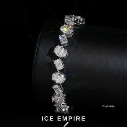 Iced Out 925 Silver Moissanite Tennis Chain