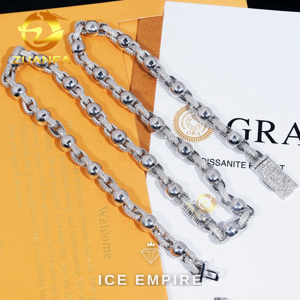 Iced Out Rose Gold Plated Moissanite Cuban Chain