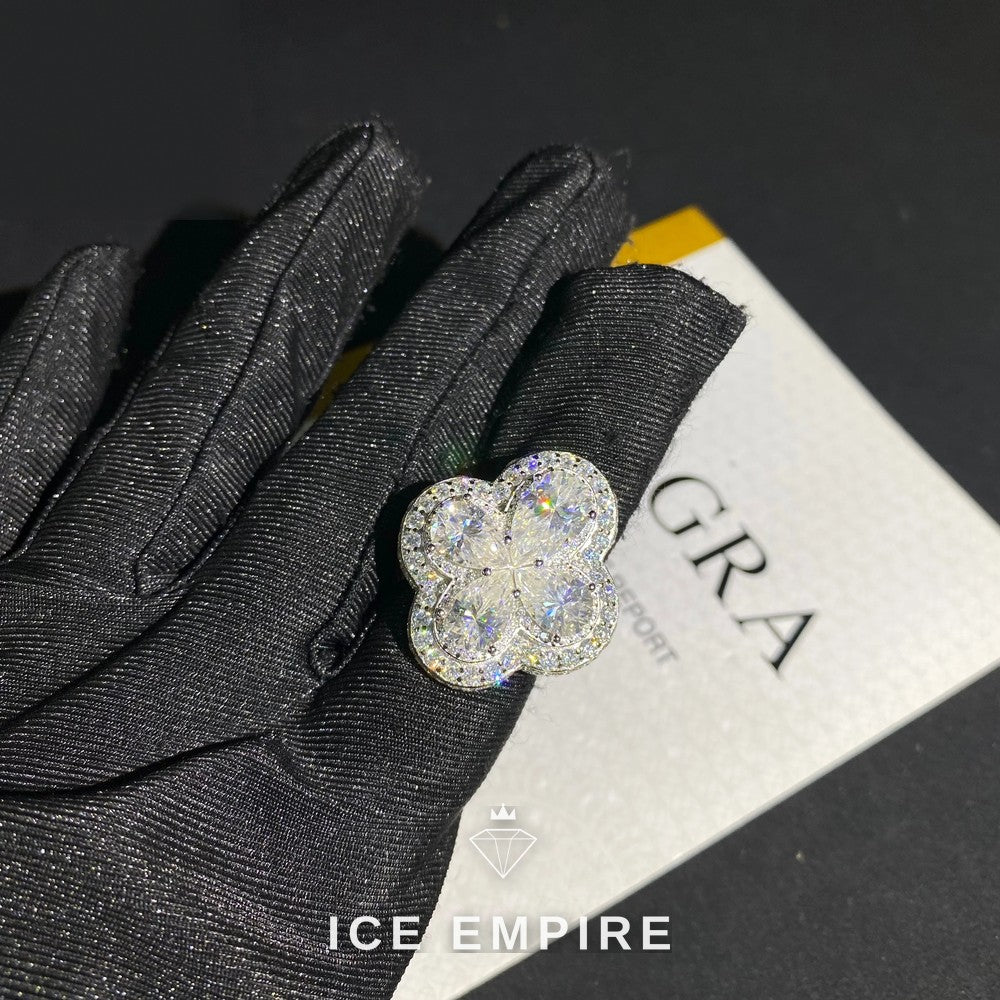 Iced Out 925 Silver Moissanite Ring