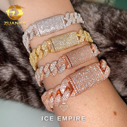 Iced Out Rose Gold Plated Moissanite Cuban Chain