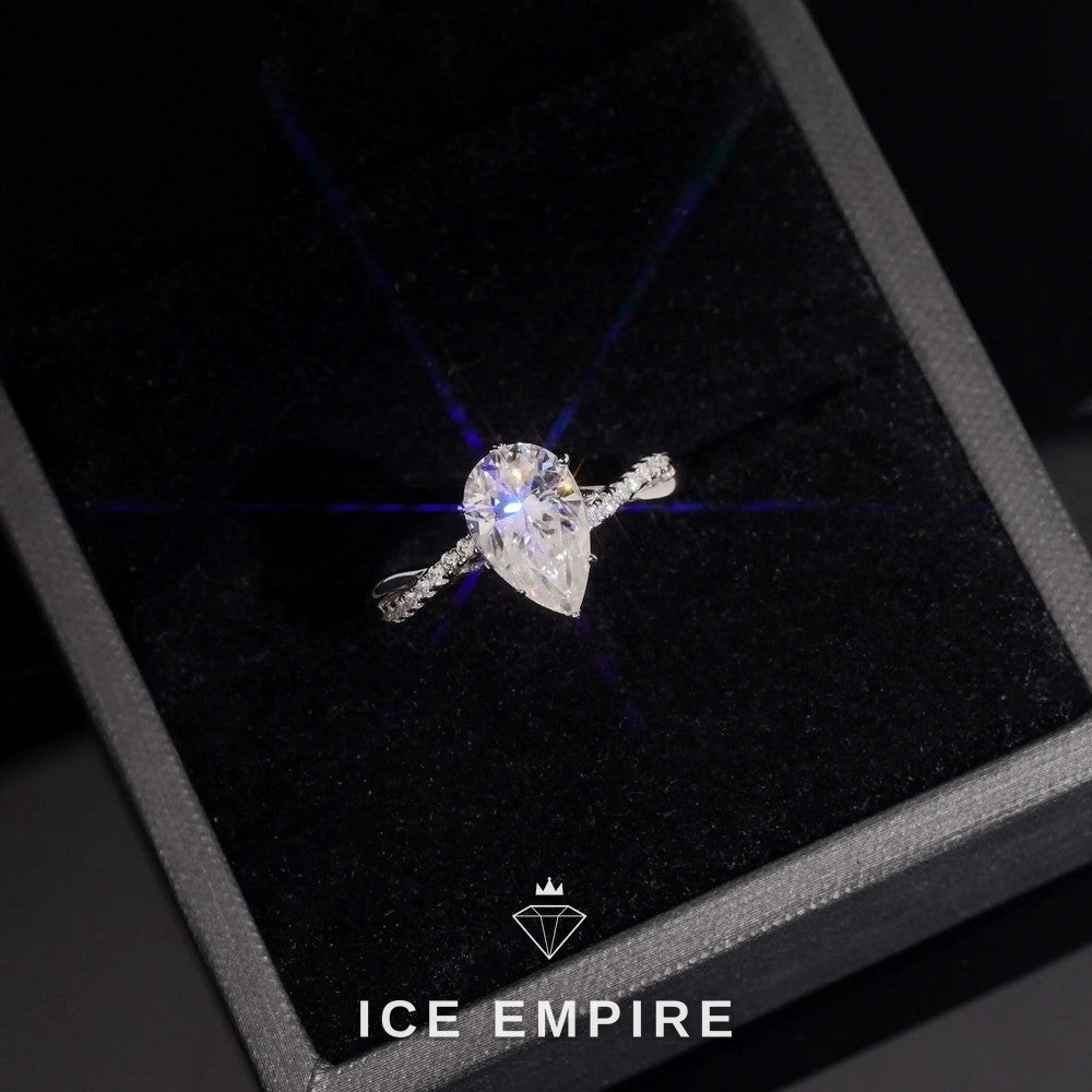 Iced Out Gold Plated Moissanite Wedding Band
