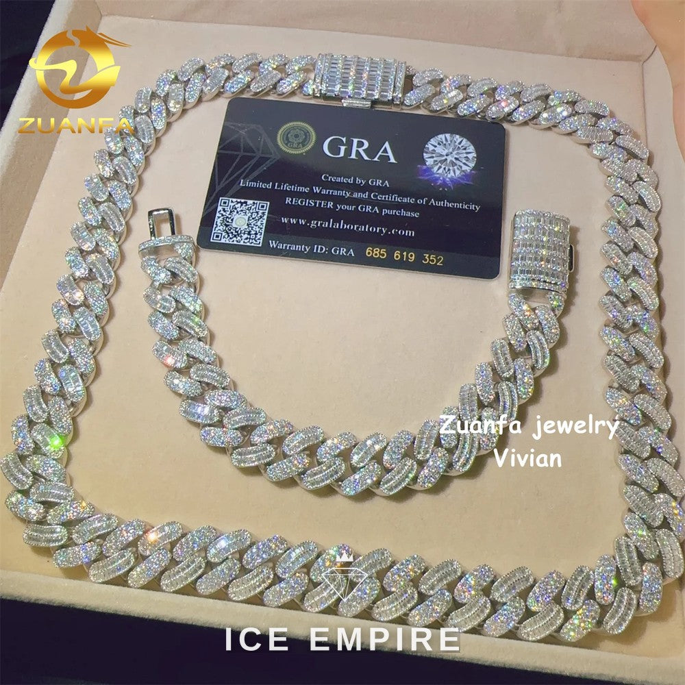 Iced Out Rose Gold Plated Moissanite Cuban Chain